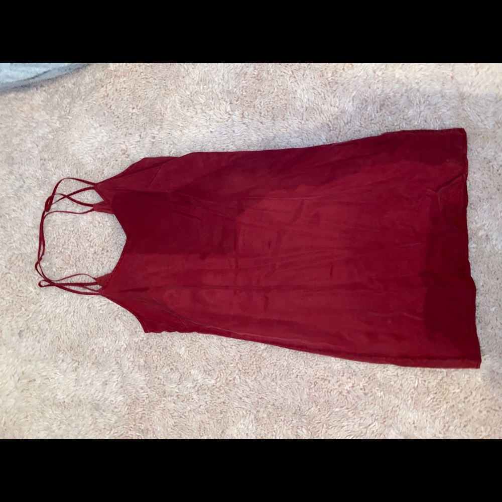 Red strappy dress
